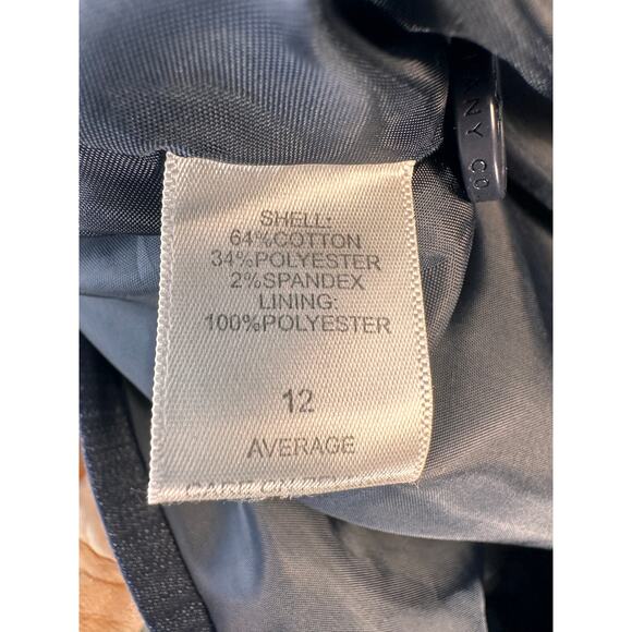 New York & Company Blazer Jacker Womens 12 Navy Blue Stretch Chambray Corpcore - Picture 7 of 8